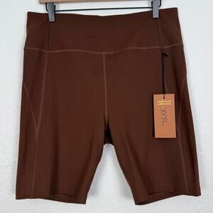 Girlfriend Collective High Rise Biker Short in Brown Earth NWT Size XXXL